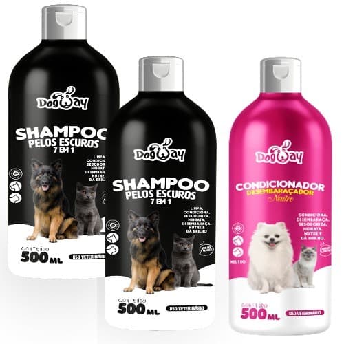 Kit Shampoo Pet Escurecedor de Pelagem Condicionador desembaraçador de Pelos Pet Shop Para Cachorro e Gato