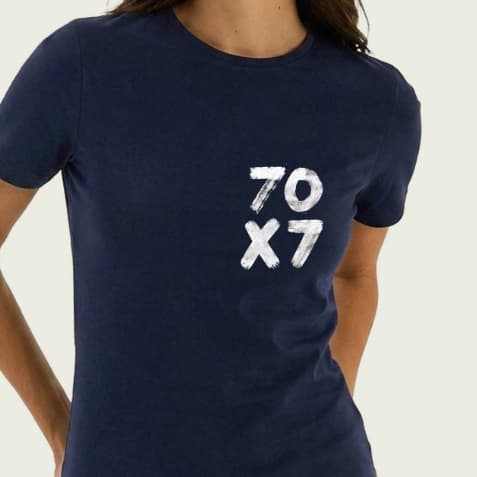 Camiseta Cristã 70x7 Perdão Mateus 18:22 Baby Look Feminina Evangélica 100% Algodão Premium
