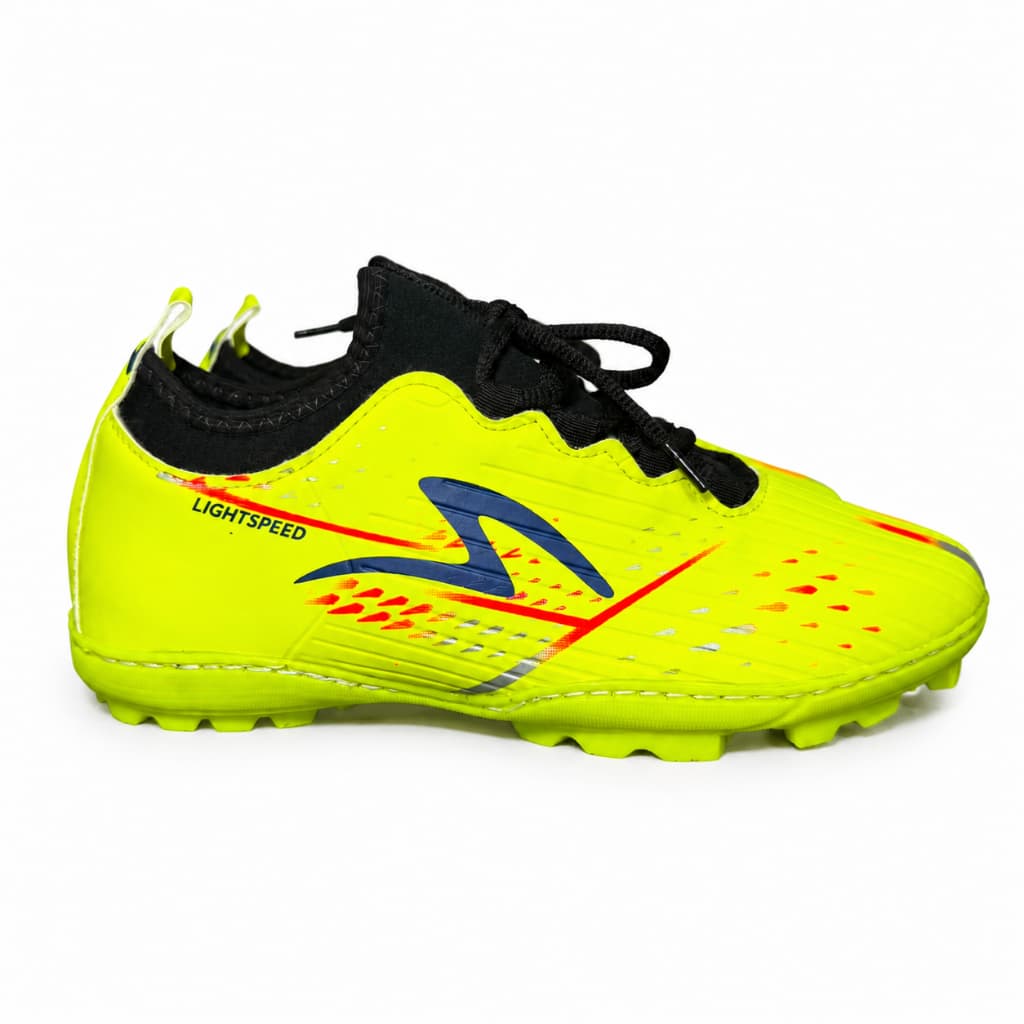 Chuteira Amarelo Neon Society Lightspeed Adulto Futebol Grama Sintética Masculina 34 ao 45