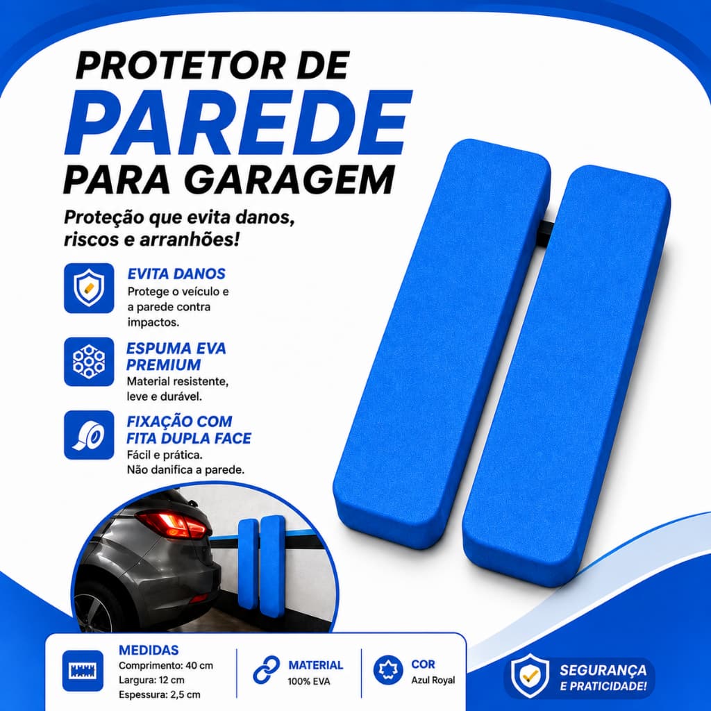2 unid. Protetor Universal 30cm x 08cm x 30mm - Protetor de parede - Protetor de portas.