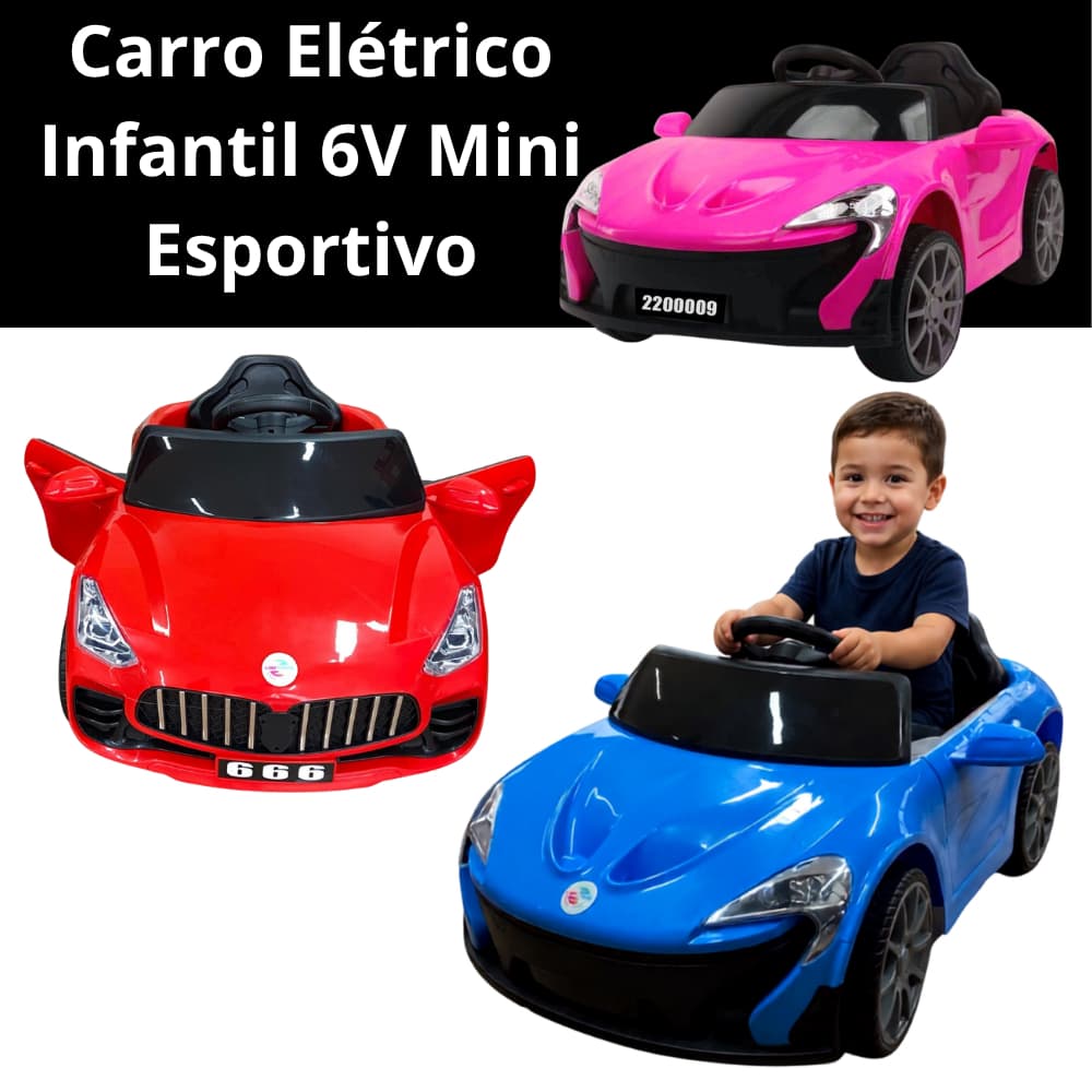 Carro Elétrico Infantil 6V Mini Esportivo Classico ou MC Laren