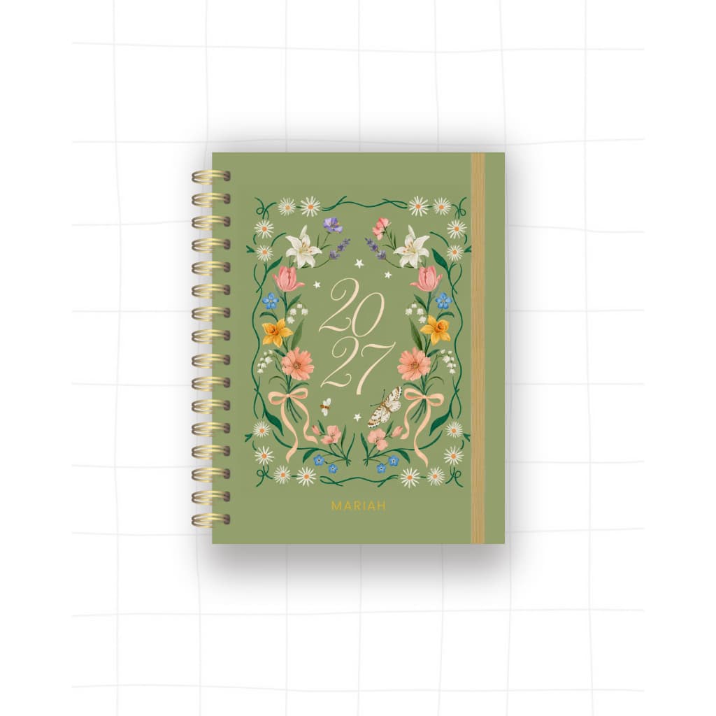 Planner e Agenda 2027 Forest Verde | Com Cartela de Adesivos | Personalizado com nome na capa