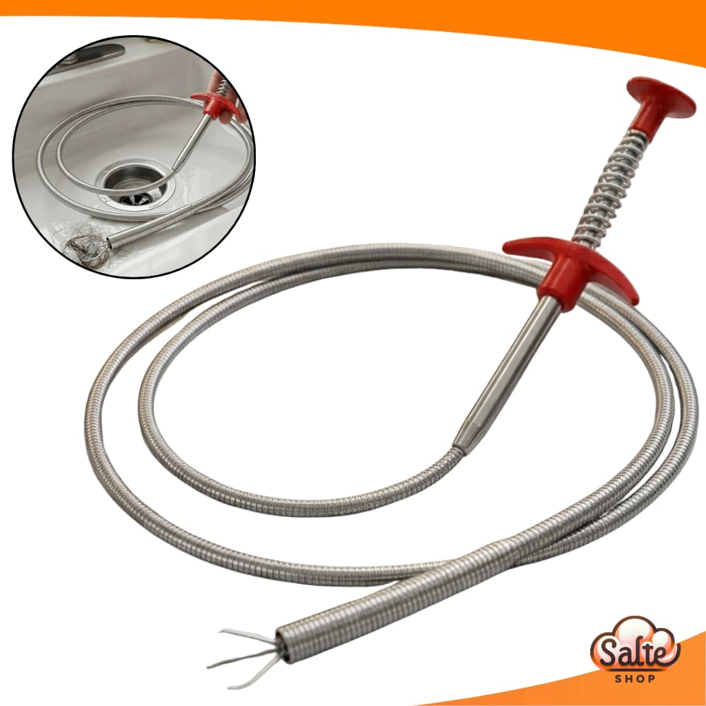 Pegador De Garras Longo Inox 90CM Pega Chaves Tira Pelos Flexivel Pia Vaso E Buracos Menores