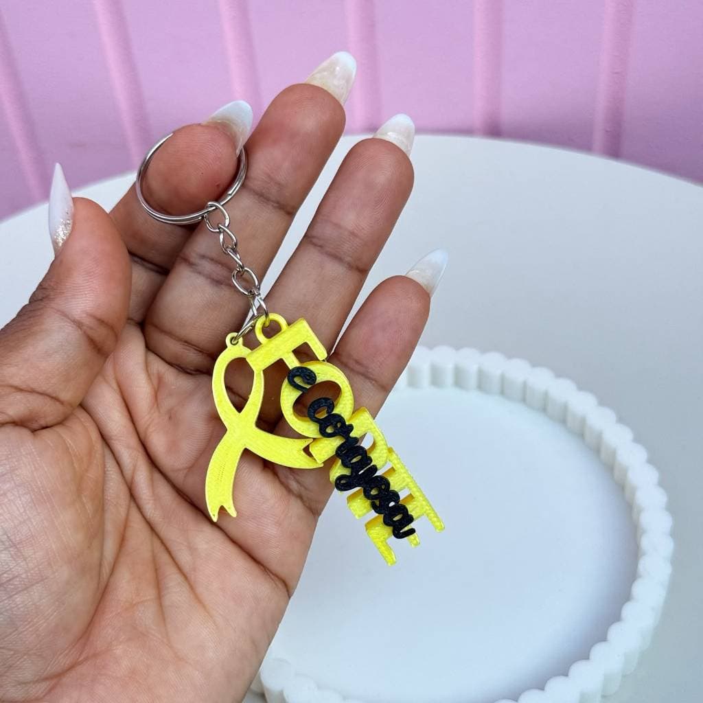 Kit Chaveiro Setembro Amarelo - Forte e Corajosa - Brinde Cliente - Pronta Entrega