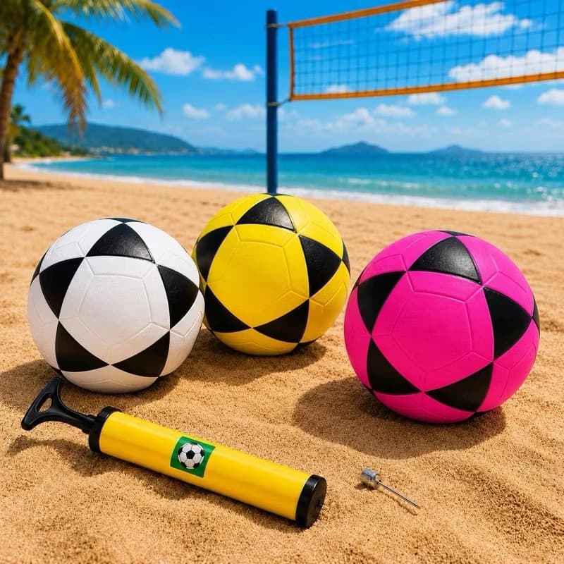 Bola Futevolei Profissional Macia Altinha Amarelo Areia Praia nas cores Amarela, Rosa e Branca