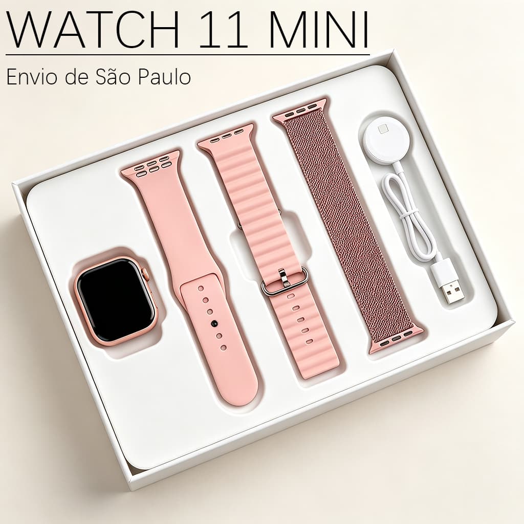 2026 Smartwatch S11 Mini Unissex Novo com Chamada Bluetooth Medição de Pressão Modelo Esportivo Compatível iOS/Android