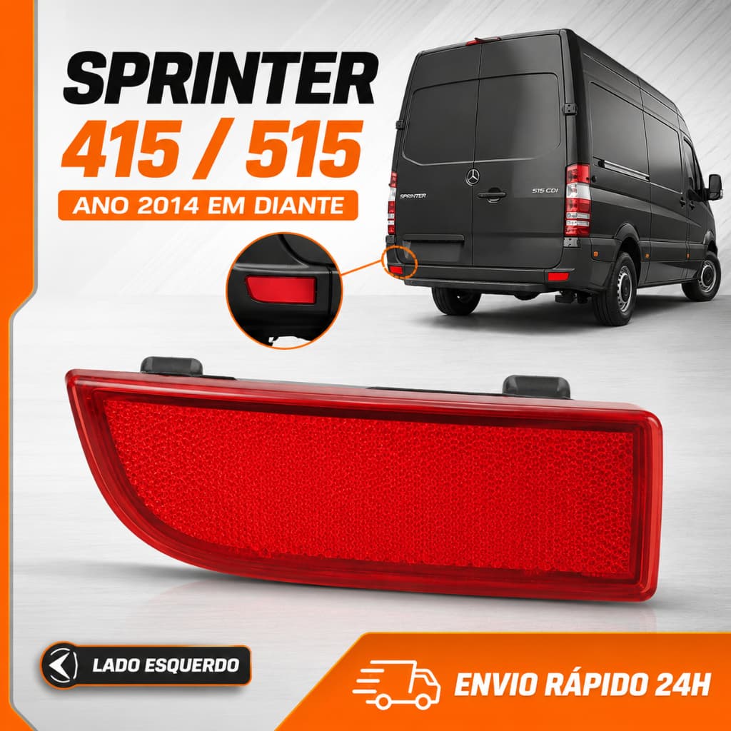 Cobertura Lanterna Refletor Parachoque Traseiro Sprinter 415/ 515 (2014...) Esquerdo