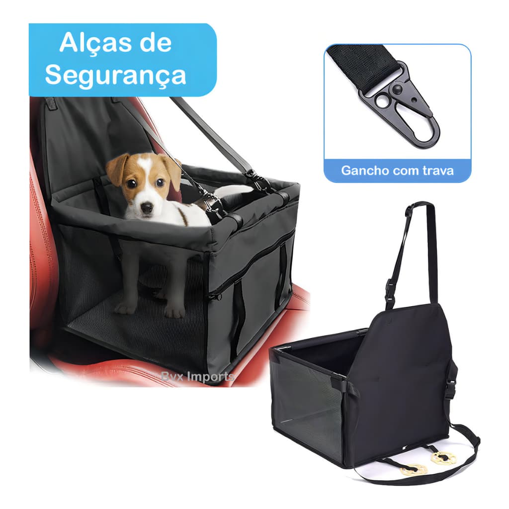 Cadeira de Transporte  Luxo Pet 12kilos P/ Carro Cachorros e Gatos  ( Raças pequenas e médias ate 12 kgs )  Automóvel