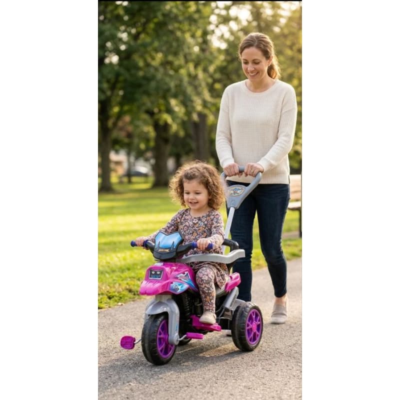 Triciclo Infantil Rosa Pedal Haste Moto Passeio Conforto Seguro Diversao Meninas