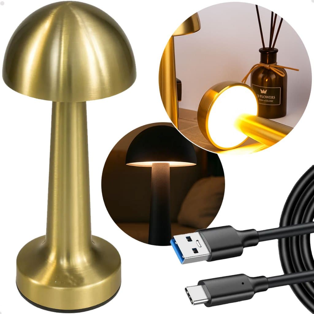 Abajur Luminária moderna Recarregável  Led Touch Recarregável Usb Quente E Frio