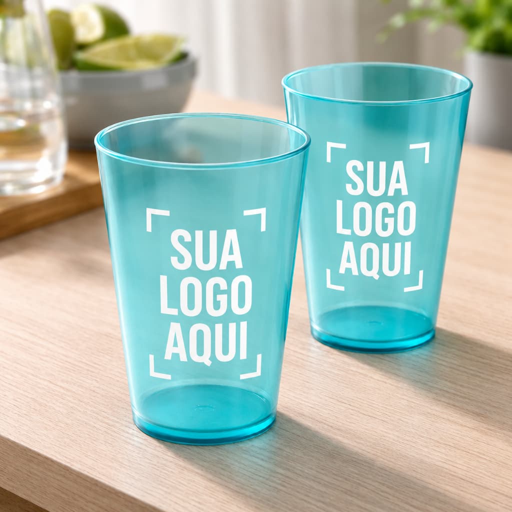 20 Copos  Usual drink 400ml Acrílico Personalizado 1 cor