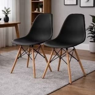 Cadeira Charles Eames DKR Eiffel com Base de Madeira