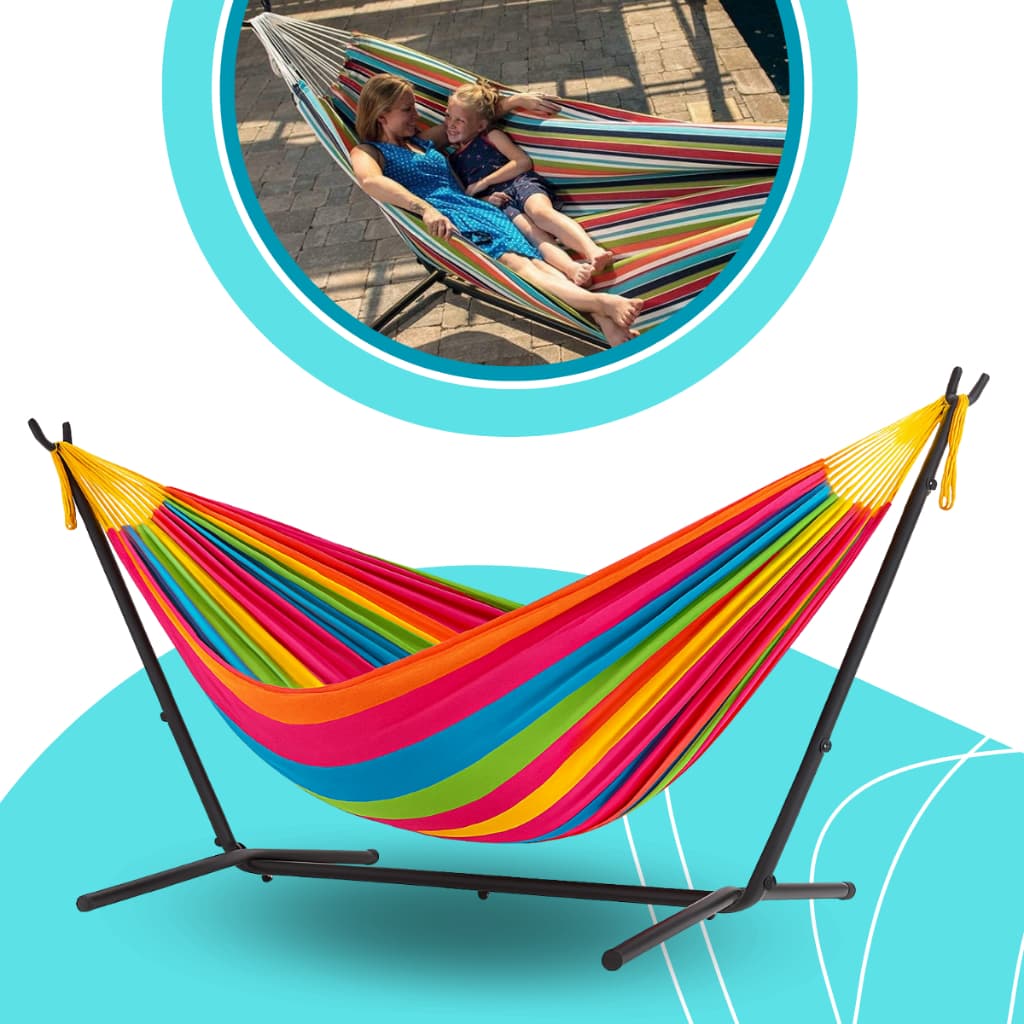 Suporte para Rede Portátil Reforçado com Ajuste para Casa Jardim Camping e Lazer