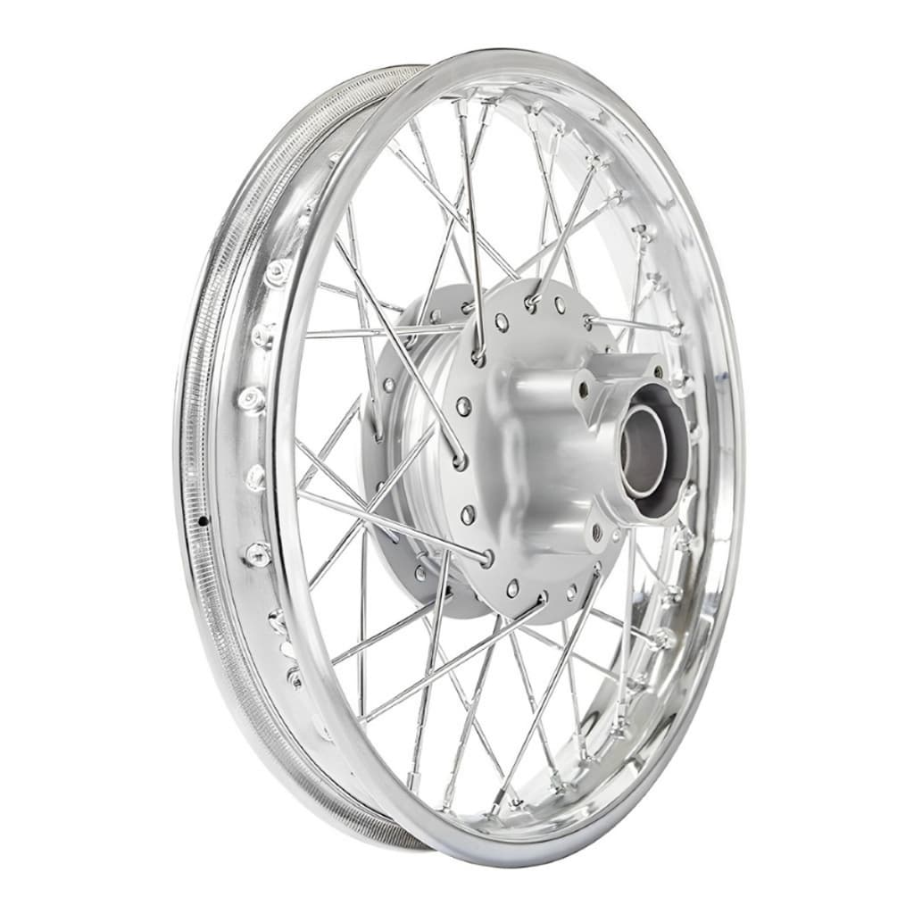 Roda Aro Calha Jante Folha Traseira Pop 100 Pop 110i 4mm Raiada Cromada Alinhada Montada Balanceada