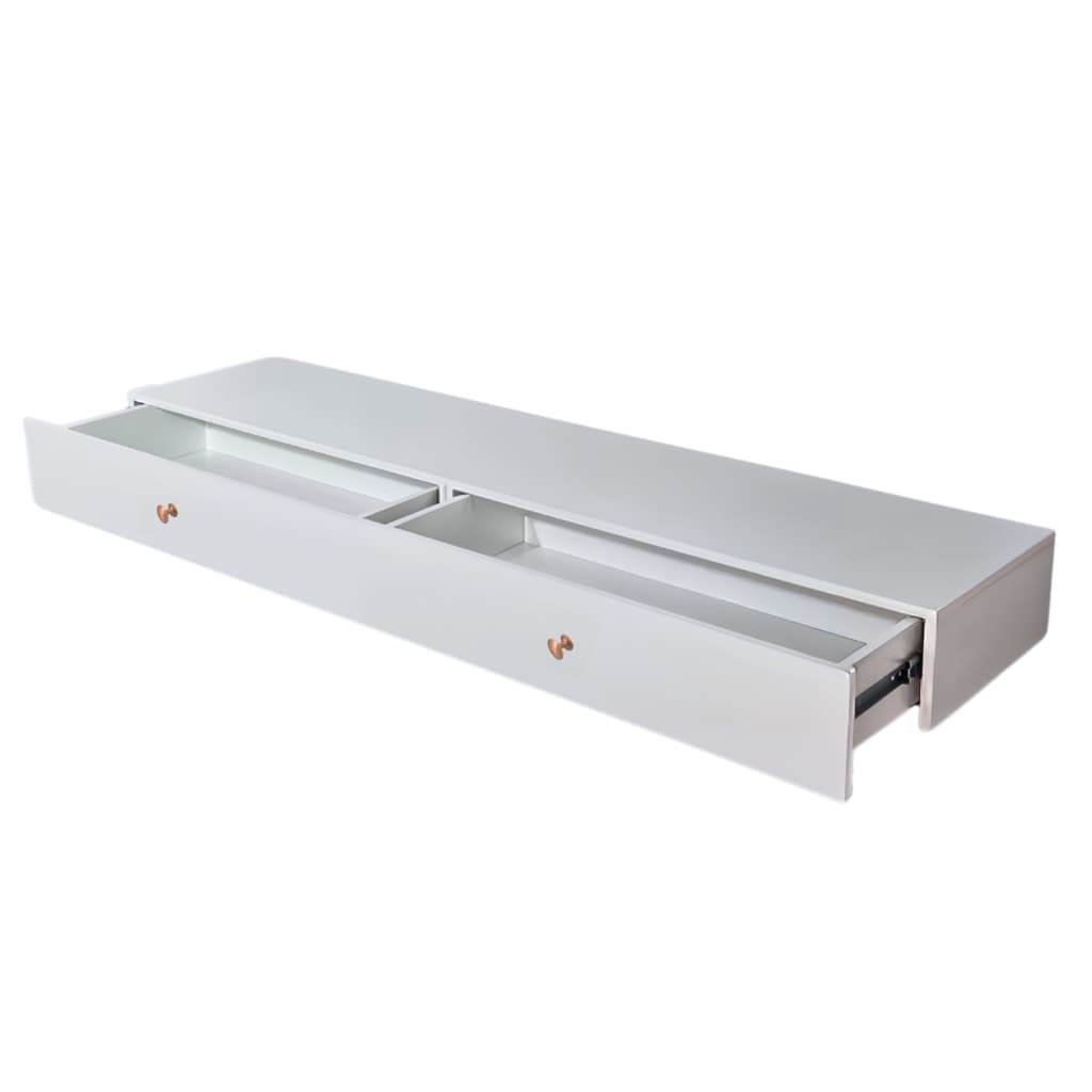 Penteadeira Com Gavetas Dupla Suspensa 140cm MDF Multifuncional Branca