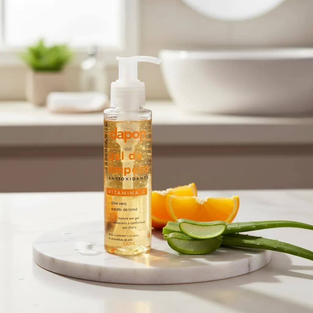 Gel de Limpeza Facial  Vitamina C Antioxidante - Vegano Dapop Maquiagem