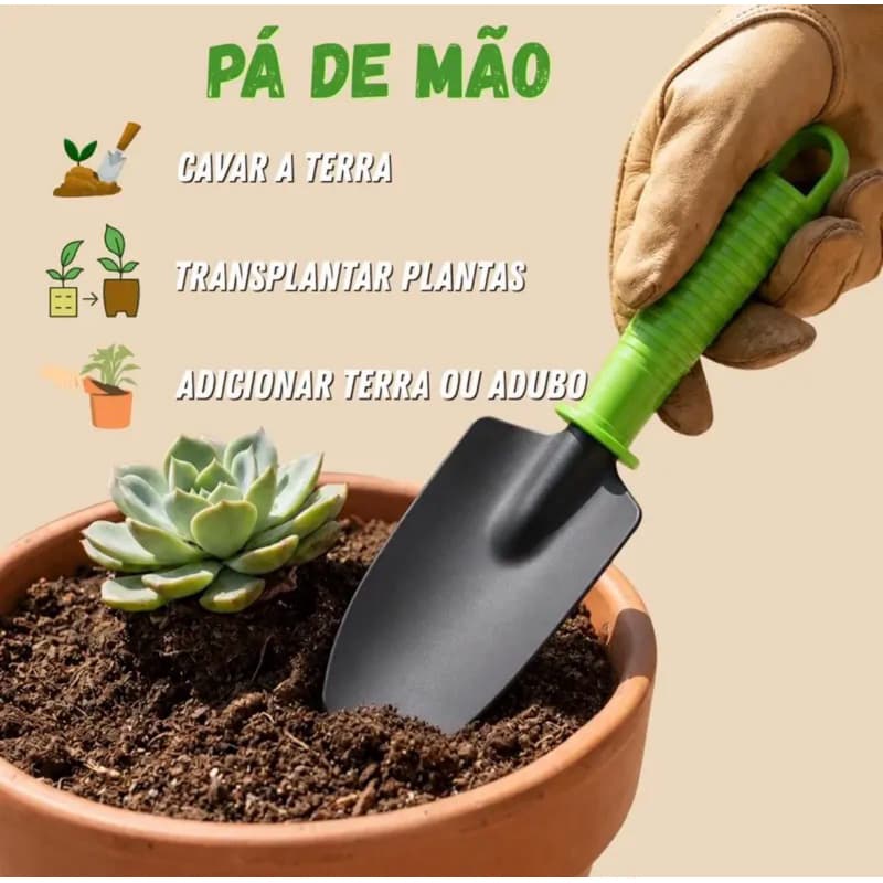 Pá de Mão para Jardim e Horta 25cm – Ferramenta para Plantio, Terra e Jardinagem