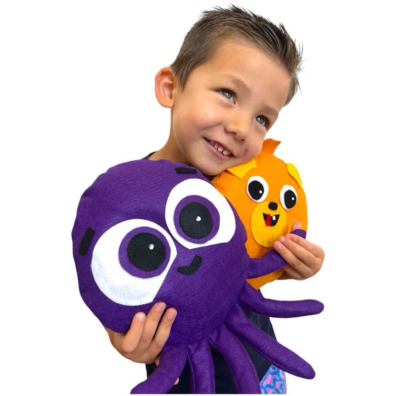 Polvo roxo e  Doguito Fofo em Feltro / bolofofo/ festa de aniversário