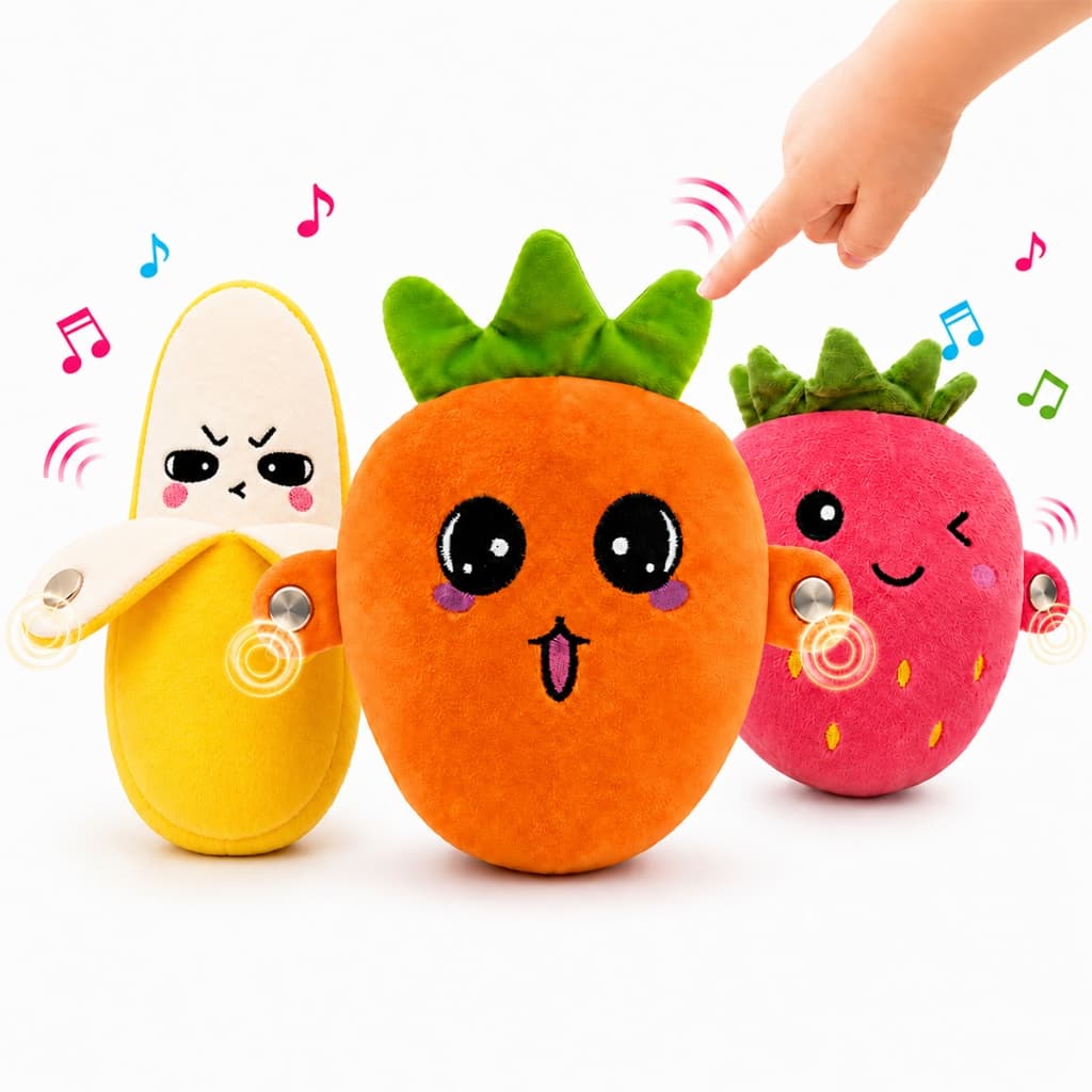 Brinquedo Pelúcia Almofada Musical Sensorial Piano Infantil