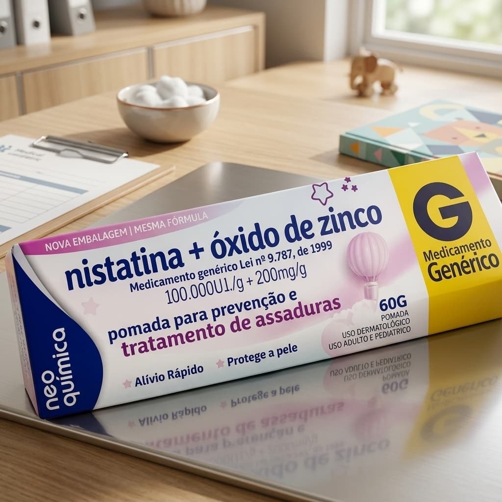Pomada Antifúngica Nistatina + Óxido de Zinco 60g - Proteção e Alívio para Assaduras