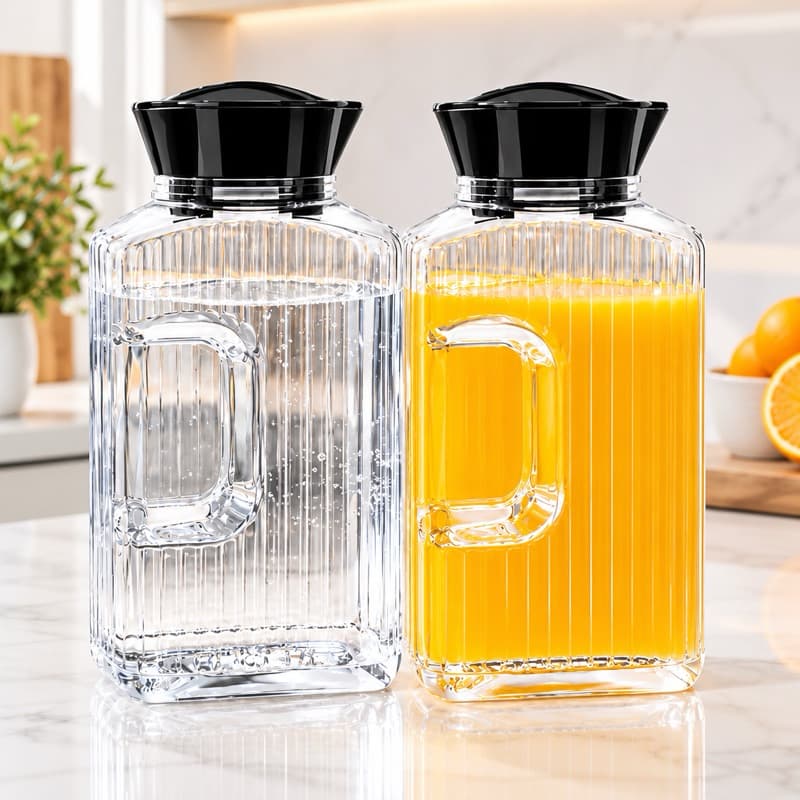 Jarra de Água 1,7L com Tampa de Giro  Jarra para Suco, Água e Bebidas Garrafa Plástico Transparente Pratik Bandeirantes