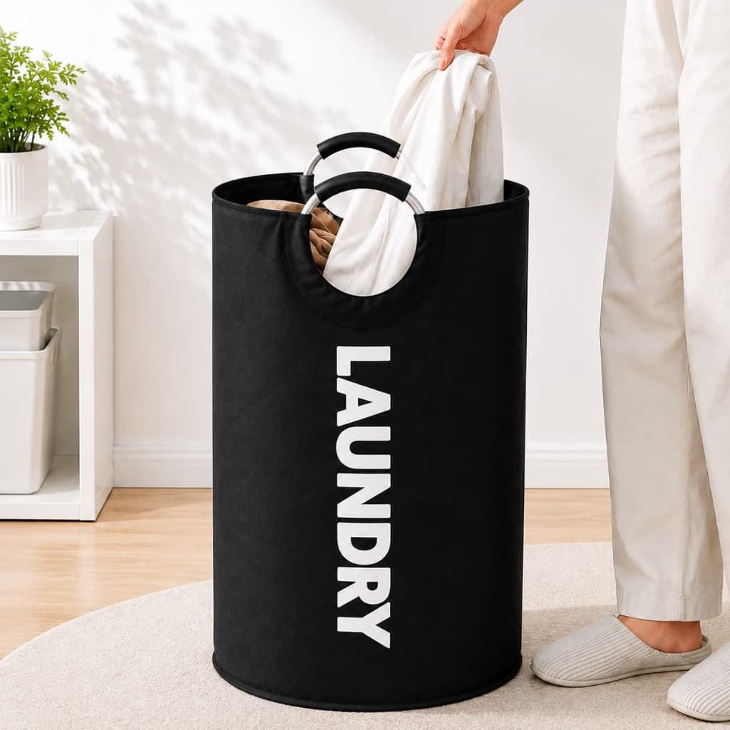 Cesto de Roupa Suja 82L Grande Dobrável Organizador Lavanderia Oxford Multiuso com Alça Reforçada para Banheiro Quarto