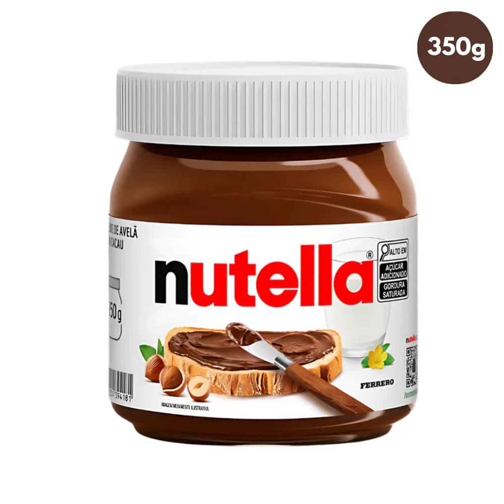 Nutella Creme De Avelã Com Cacau Pote Médio 350g Chocolate Cremoso Saboroso Pão Torrada Sobremesa Recheio Ferrero