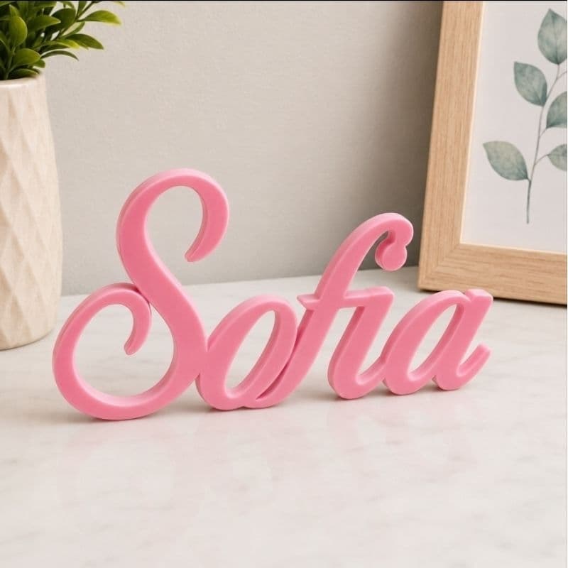 🌸 Nome Decorativo Sofia para Mesa Quarto Prateleira Enfeite de Decoração Feminina Presente Criativo Lembrança Delicada