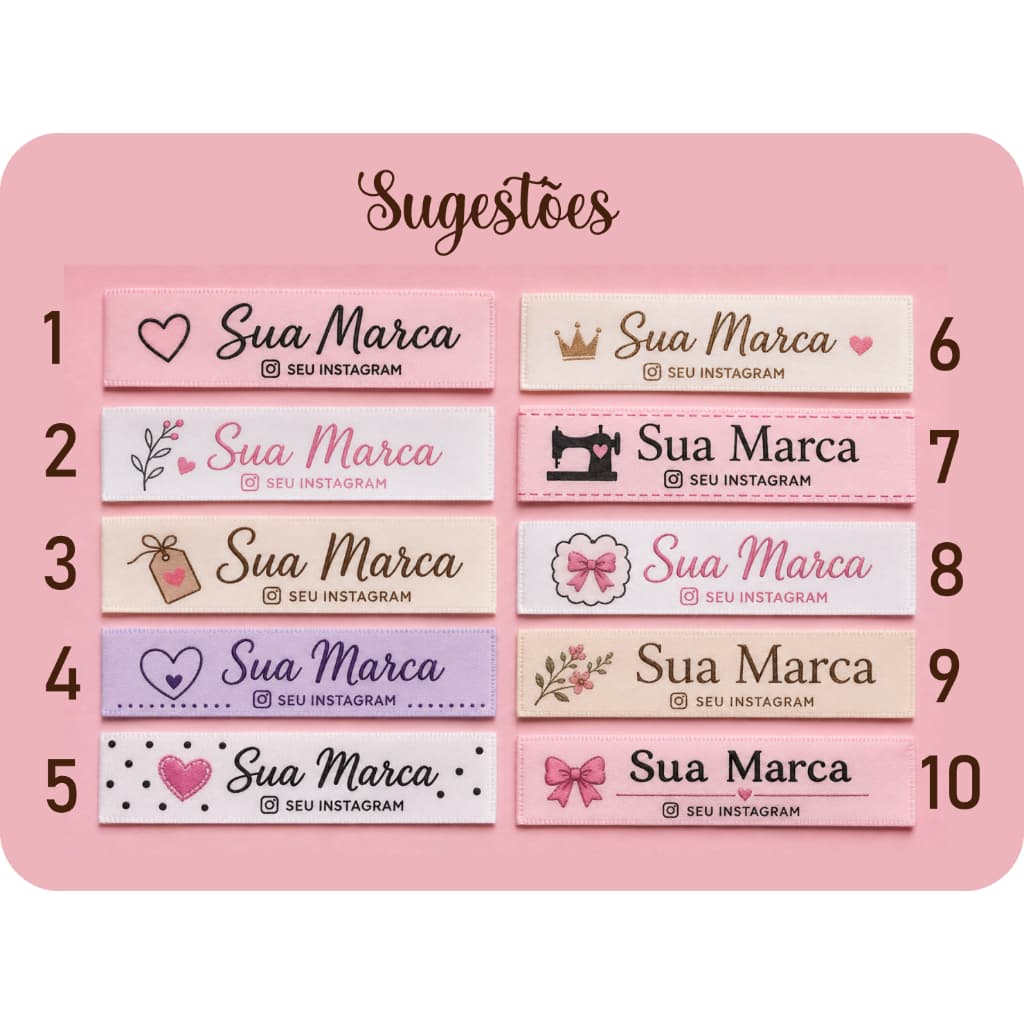 Etiqueta de Cetim personalizada 4x1,5 personalizada, roupas laços