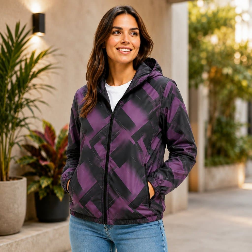 Jaqueta Corta Vento Feminina Estampada Casual Esporte Lazer