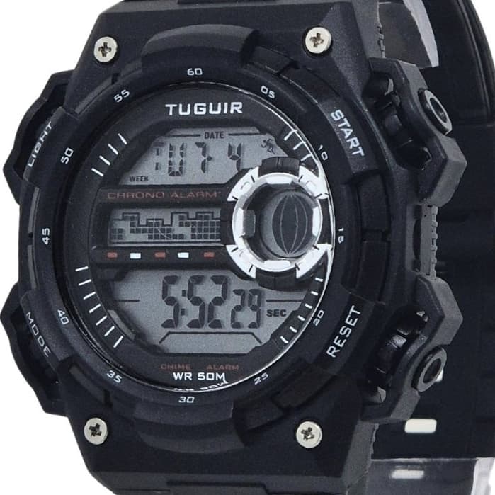 Relógio Masculino Tuguir Digital TG30457 Preto (Resistente à água 5ATM, Esportivo, Despertador, Cronômetro, Calendário)