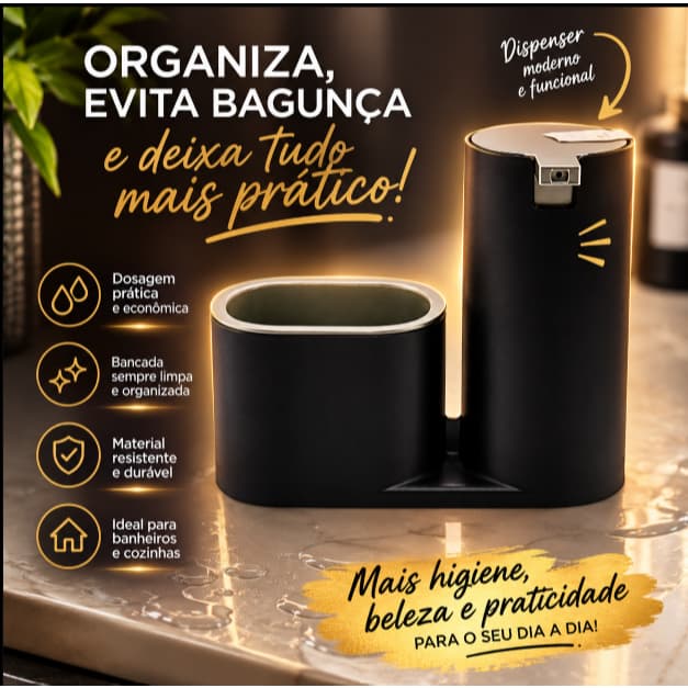 Dispenser porta detergente e bucha detergente esponja Louça