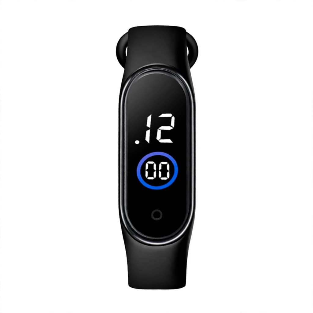 Relógio Digital LED Esportivo Pulseira Silicone Unissex Adulto Infantil Prova D'Água Toque