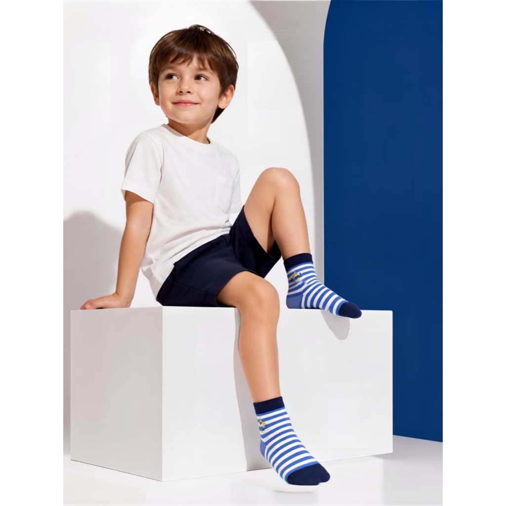 Meia Infantil Menino Respirável Confortável Antichulé Kit com 6 /12 Pares