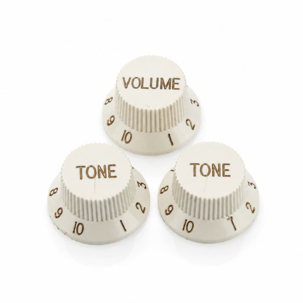 Knob Alta Qualidade Guitarra Stratocaster Branco Botoes Tone Volume