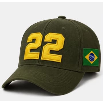 Boné Brasil 22 Premium Aba Curva Ajustável Verde Unissex