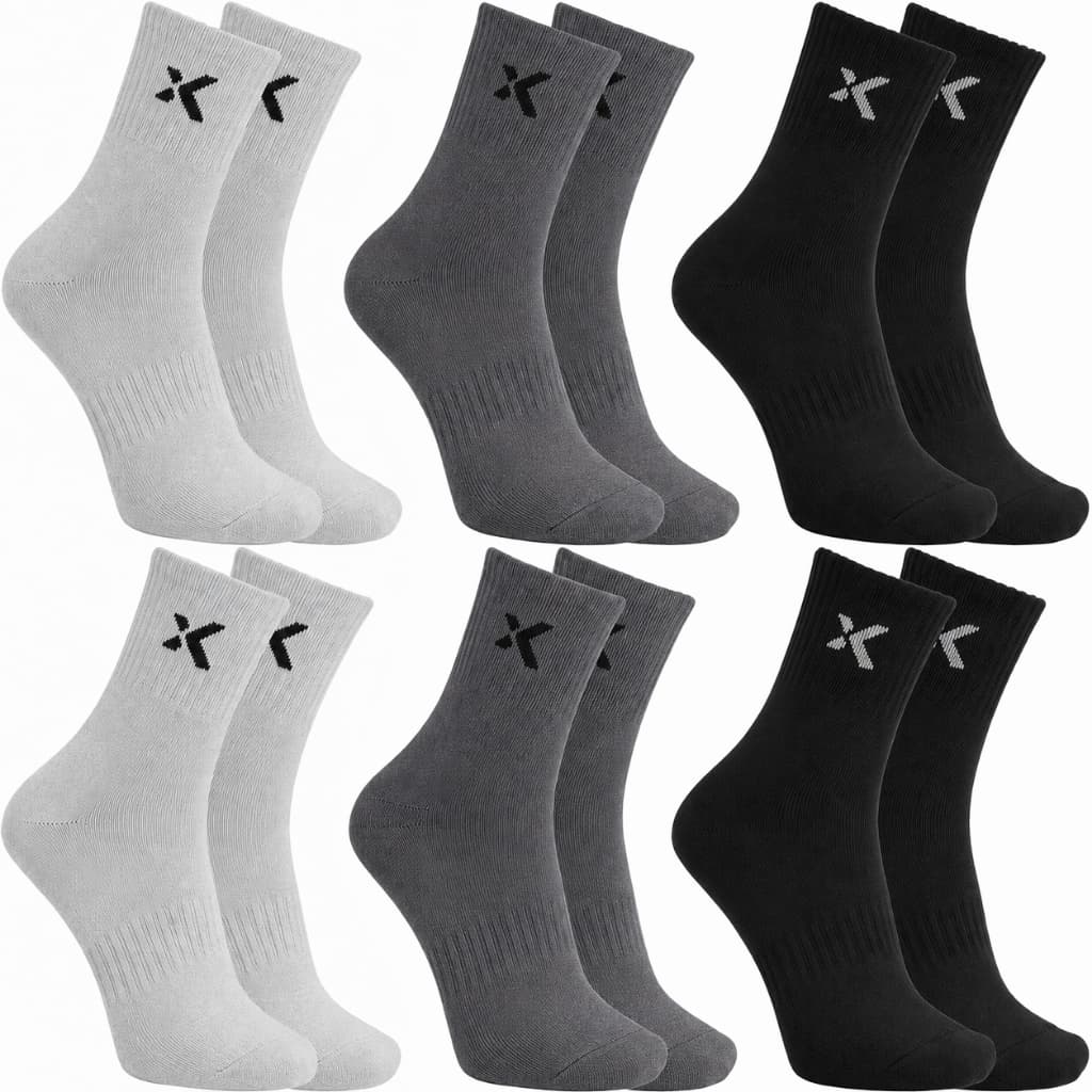 KIT até 24 Pares Meias Sport Casual Algodão Cano Médio Alto Original