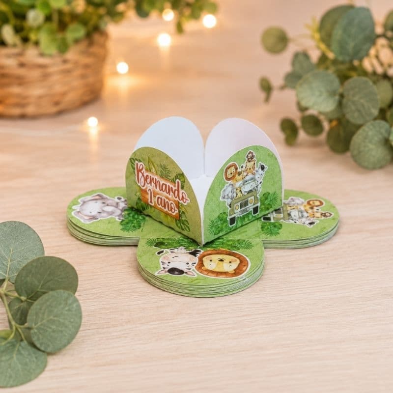 50-300 Forminhas Personalizadas para Docinhos Tema Safari Menino