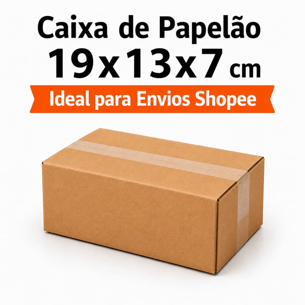 Kit 100/50/25 Caixas de Papelão 19x13x7 para Correios – Sedex e PAC | Embalagem Reforçada para Envio