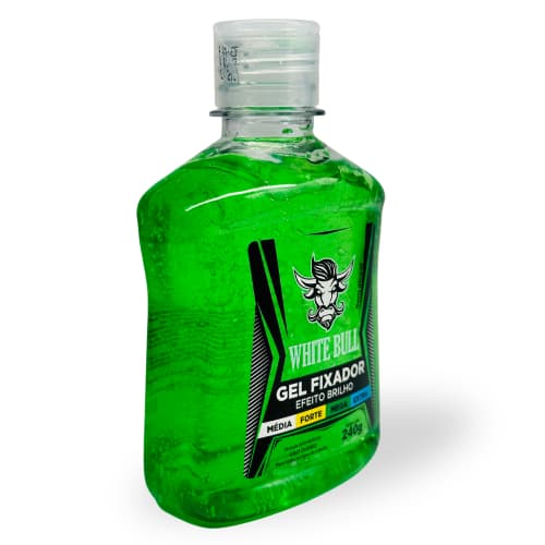 Kit c/ 6 Gel Fixador Mega Efeito Brilho 240g - White Bull Gel de Cabelo Masculino Fixação Mega Brilho