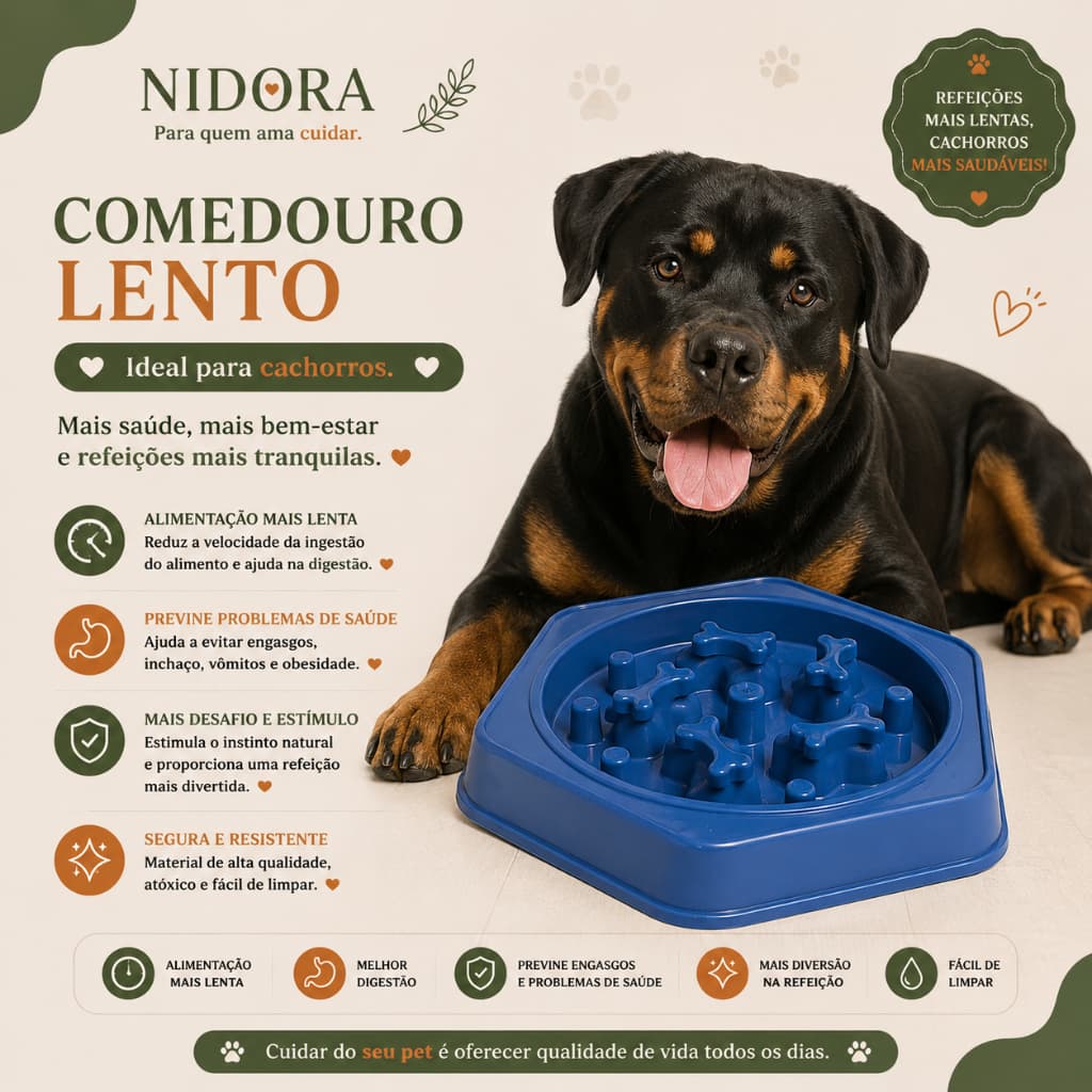 Comedouro Lento para Cachorro Pet Antiansiedade Interativo Alimentação Lenta Anti Engasgo