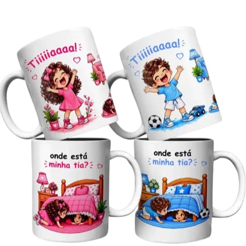 Caneca Copo Xícara Cerâmica Personalizada Tiaaaa Onde Esta Minha Tia