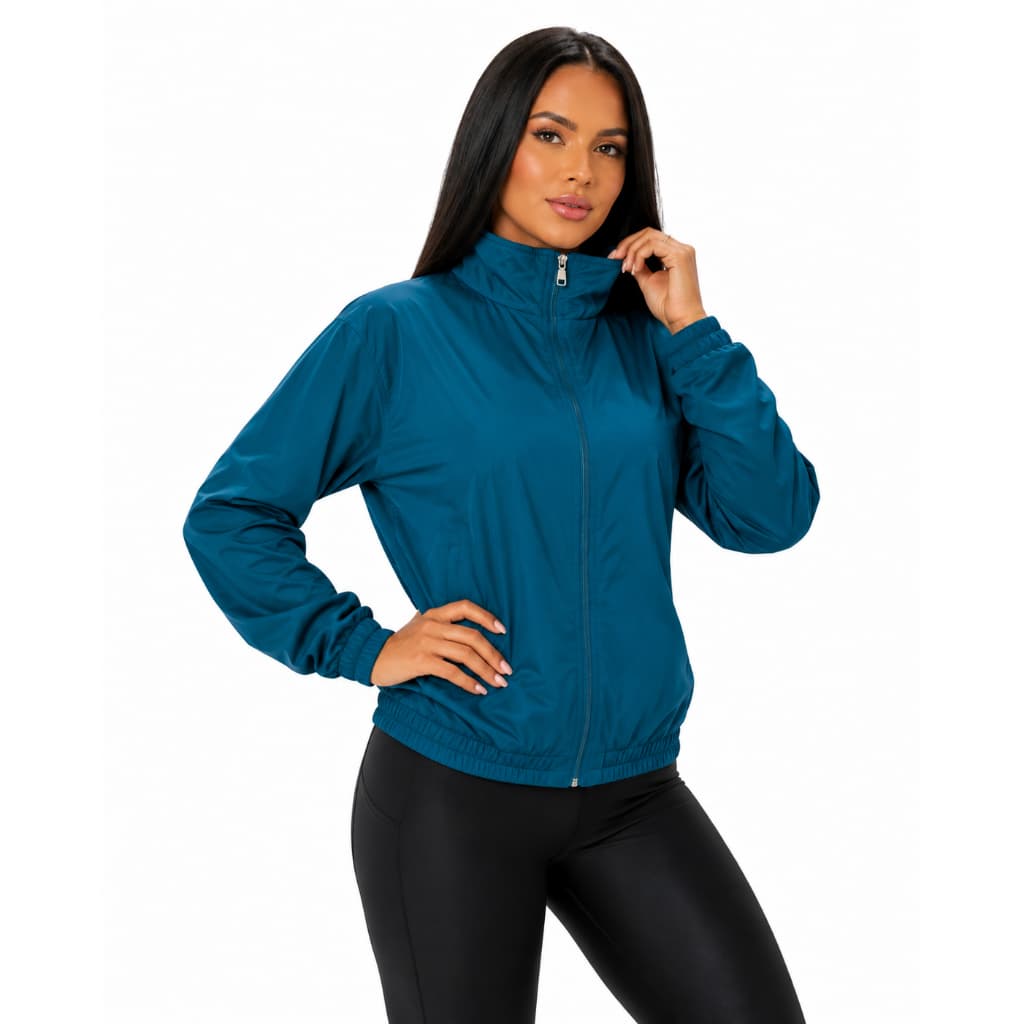 Jaqueta Feminina Corta-Vento Casaco Fitness Feminino Casaco Esportivo Roupa Fitness para Treino Caminhada Yoga REF1033