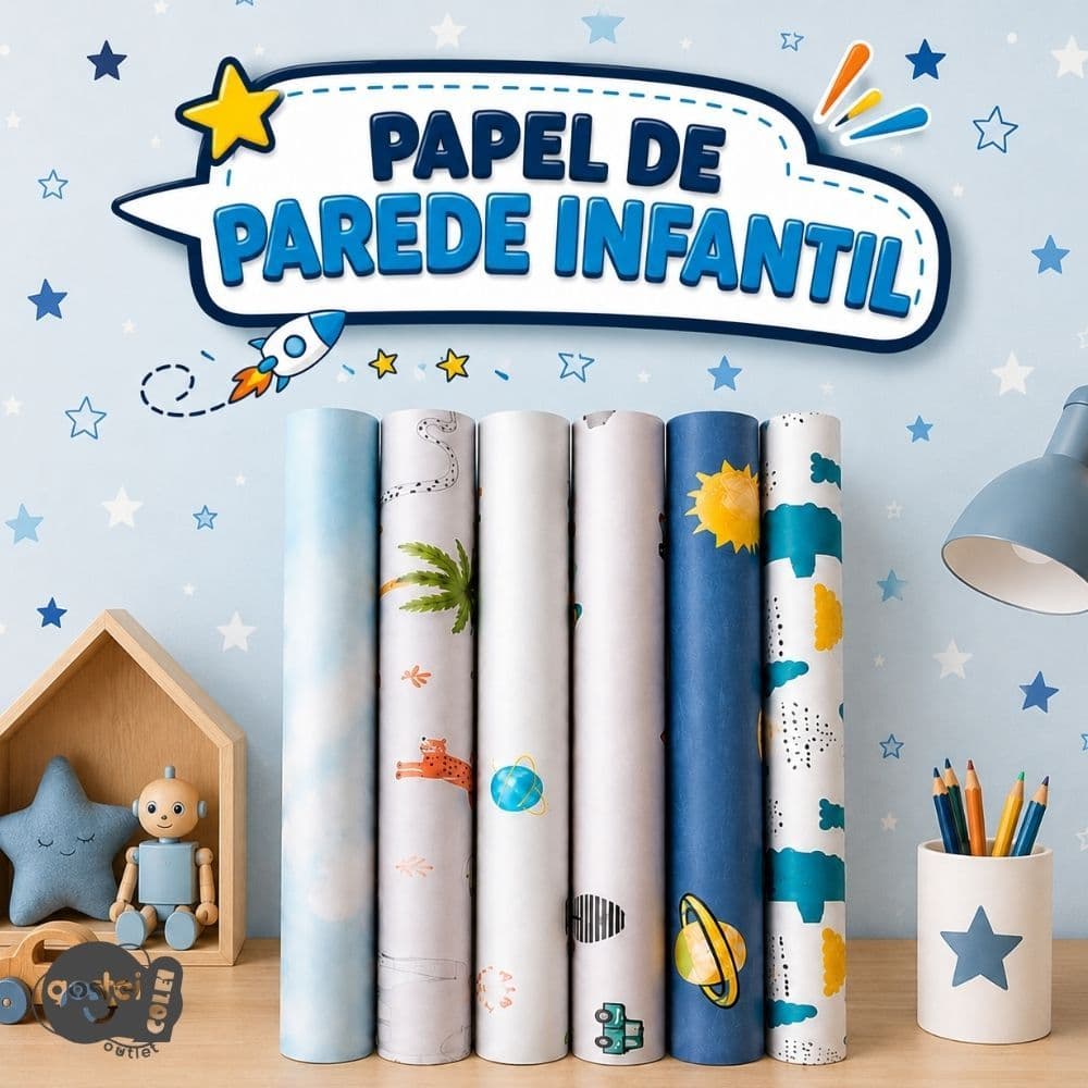 Papel de Parede MENINO Infantil Bebê Criança Garoto Autoadesivo Quarto Berçário Decoração 5m x 45cm Fácil de Aplicar