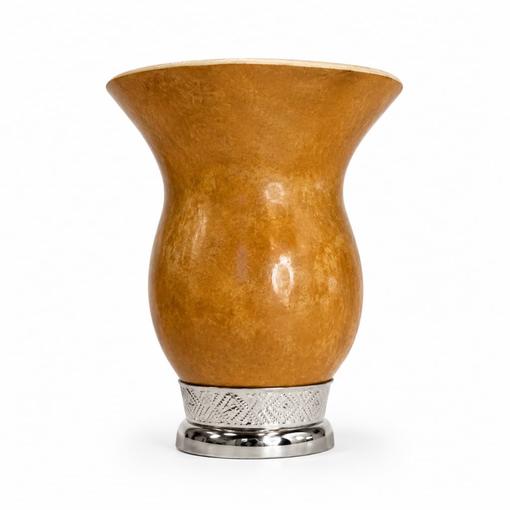 Cuia Porongo Chimarrão Personalizada Nome Logo Pé Metal Presente