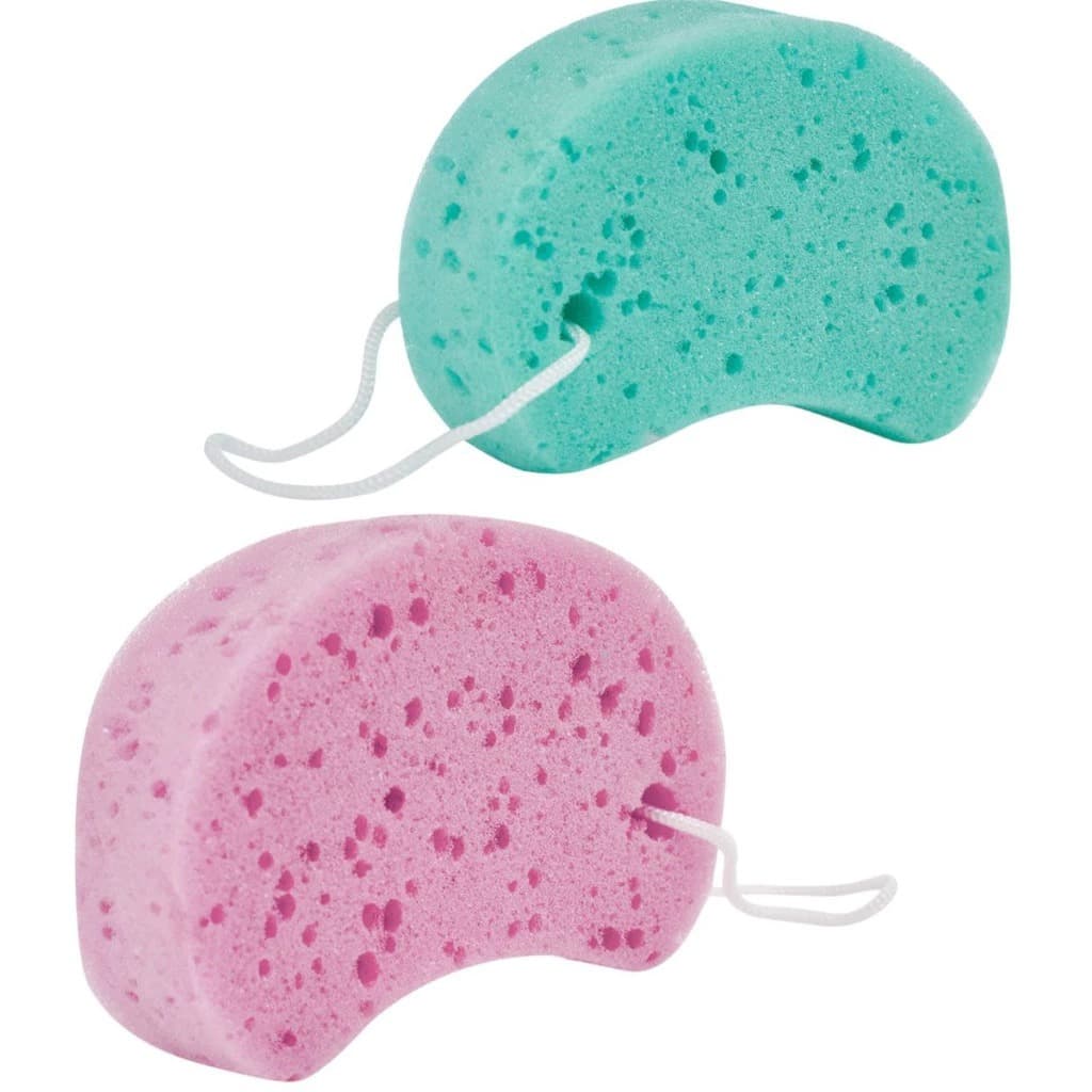 KIT DUAS ESPONJAS DE BANHO COM CORDÃO - SUAVE BANHO - ENVIO SORTIDO⭐