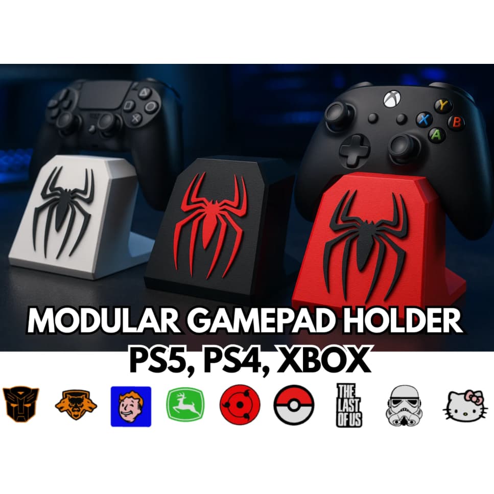 Suporte de Controle Gamer Personalizado PS5 Xbox Switch Pro – Homem-Aranha, Pokémon, Naruto, The Last Of Us, Transformer