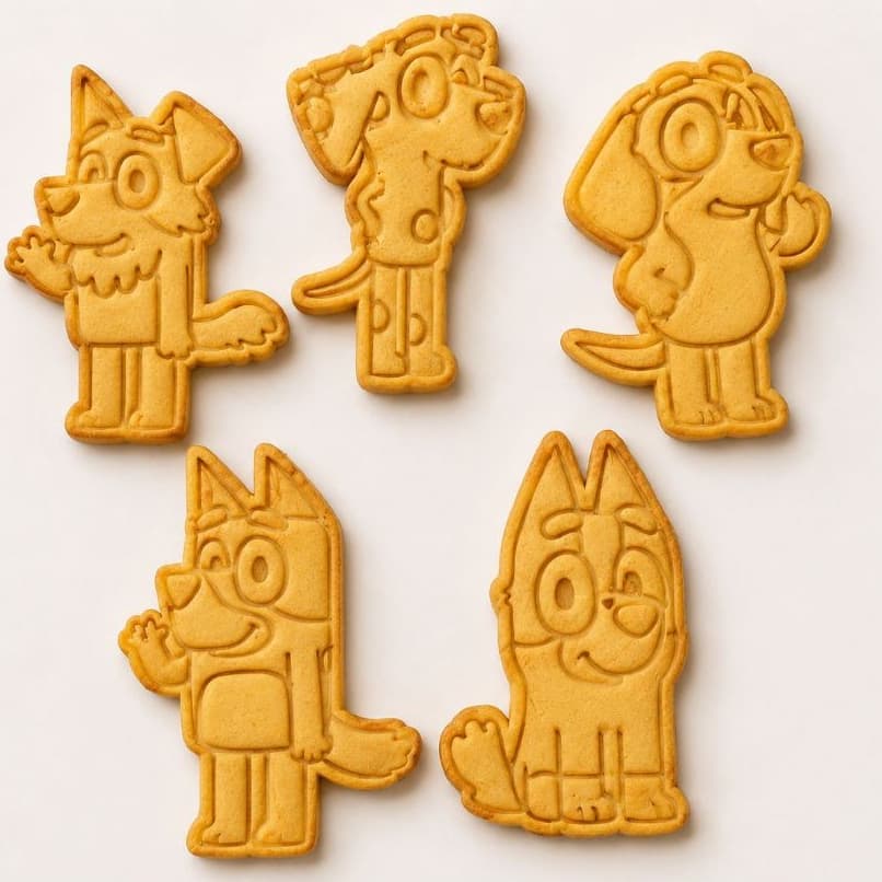 Kit 5 Bluey Cortador de Bolacha, Cookie, Pasta Americana e Massinha