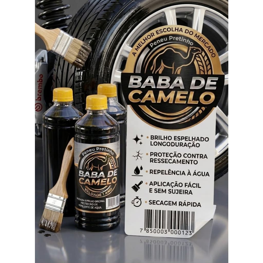 Pretinho Baba de Camelo Limpa Pneu Automotivo 500ml Brilho Total Gel Envio Imediato