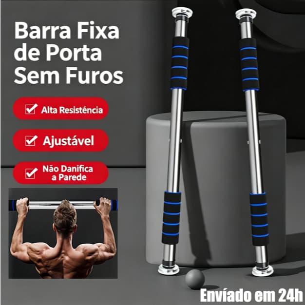 Barra de Porta Regulável 60 a 100cm Para Exercícios Calistenia Crossfit Treino Força Fitness Casa